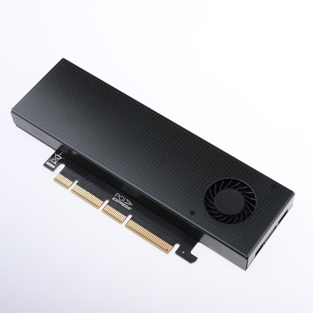 M.2 Add on Card Turn PCIE3.0 Cooling Fan SSD Dual Interface