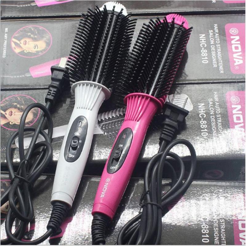 Lược điện chải tóc tạo kiểu đa năng NO.V.A 8810 uốn xoăn, chải phồng, sấy cụp, máy làm tóc uốn duỗi cúp dập xù chải thẳng