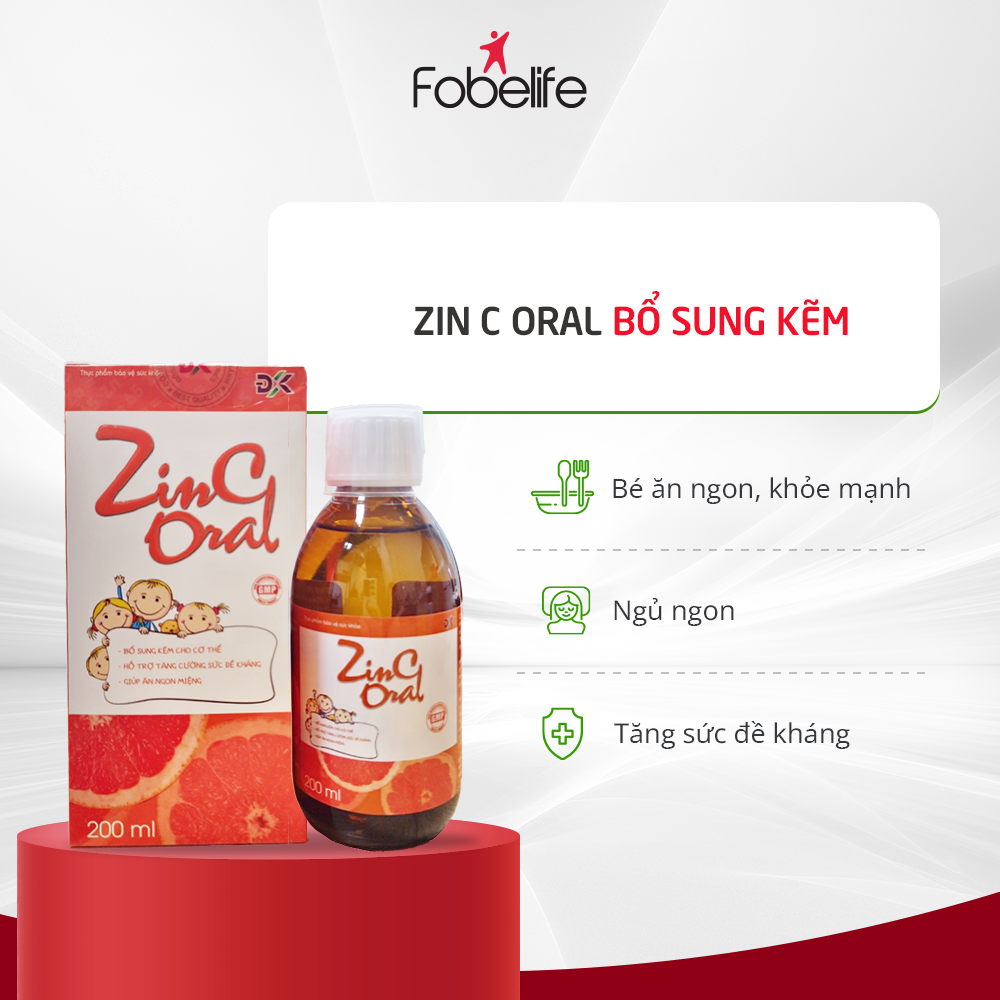 Chai Uống Giúp Ăn Ngon Miệng Tăng Cường Sức Đề Kháng ZinC Oral
