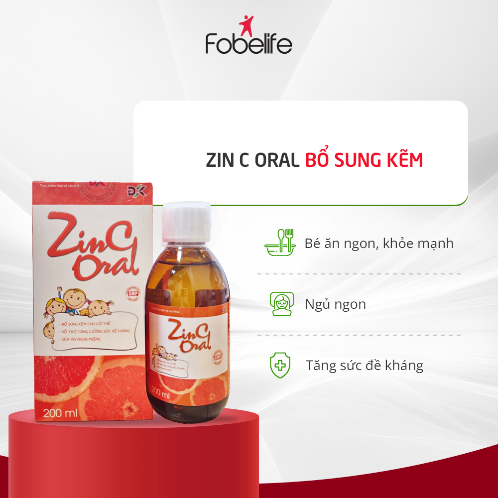 Chai Uống Giúp Ăn Ngon Miệng Tăng Cường Sức Đề Kháng ZinC Oral ( Chai 200ml )