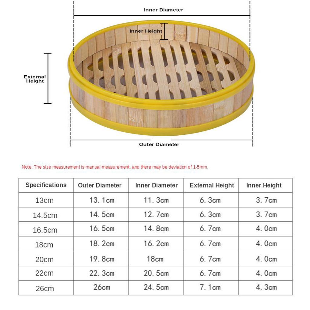 Plastic Edge Bamboo Dumplings Buns Steamer Basket Lid Mat