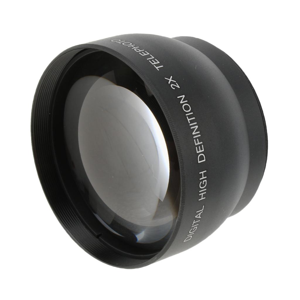 52mm Telephoto Conversion Lens with 2x Magnification for Camera DSLR