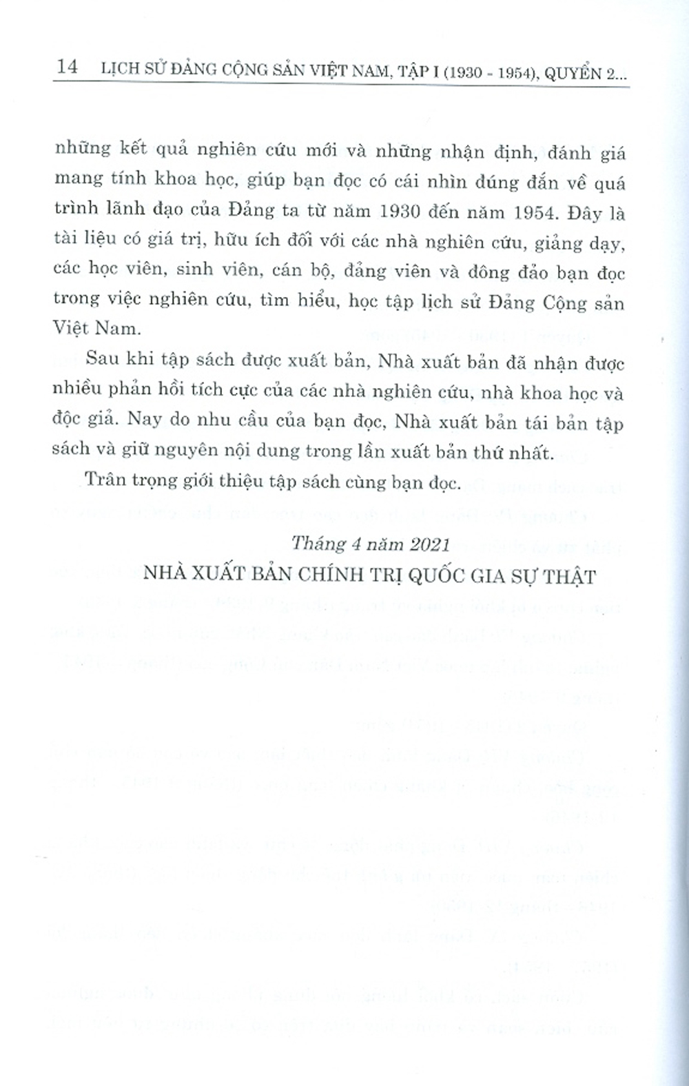 Lịch Sử Đảng Cộng Sản Việt Nam - Tập 1 (1930 - 1954) - Quyển 2 (1945 -1954) - Tái bản năm 2021