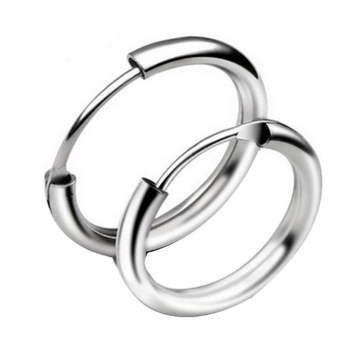1 Chiếc Bông Tai Khoen Tròn Bằng Thép Titan Không Gây Dị Ứng Phong Cách Hàn Quốc