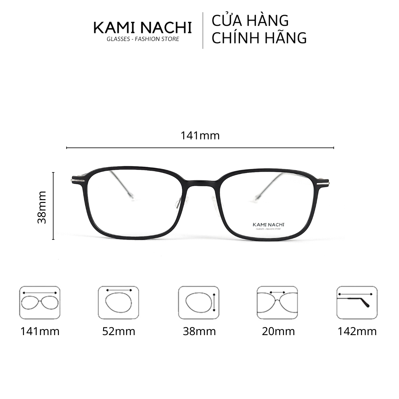 Gọng kính Xuân Hè mới KAMI NACHI 85005, chất liệu Titanium