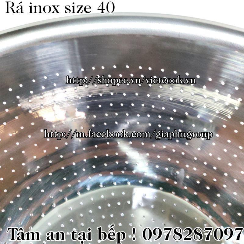 Rá inox size 40 cm loại dầy, rá vo gạo inox cao cấp