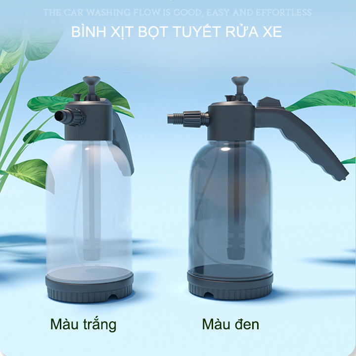 Bình xịt bọt tuyết chuyên rửa xe, kính hoặc tưới cây đa năng, loại 2 lít, bằng nhựa PP-PE