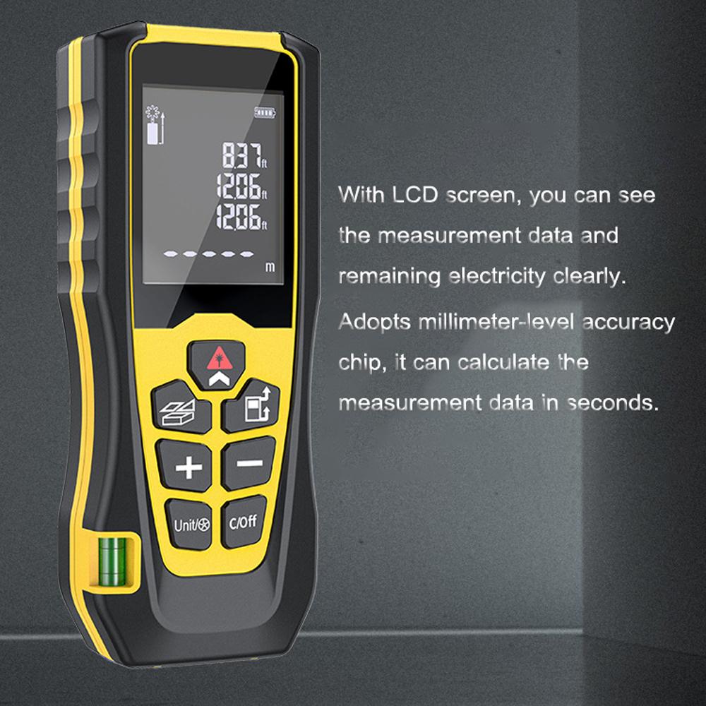 Handheld Laser Rangefinder High-precise Electronic Measuring Ruler Multifunctional Length Area Volumes Measuring Device LCD Display Distance Meter Digital Ranges Finder