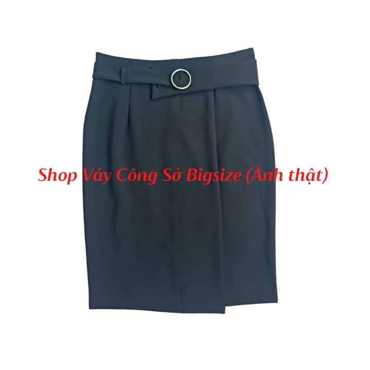 Chân váy bút chì công sở lưng cao dài qua gối vải kaki thun co giãn - Shop váy công sở bigsize CV0026