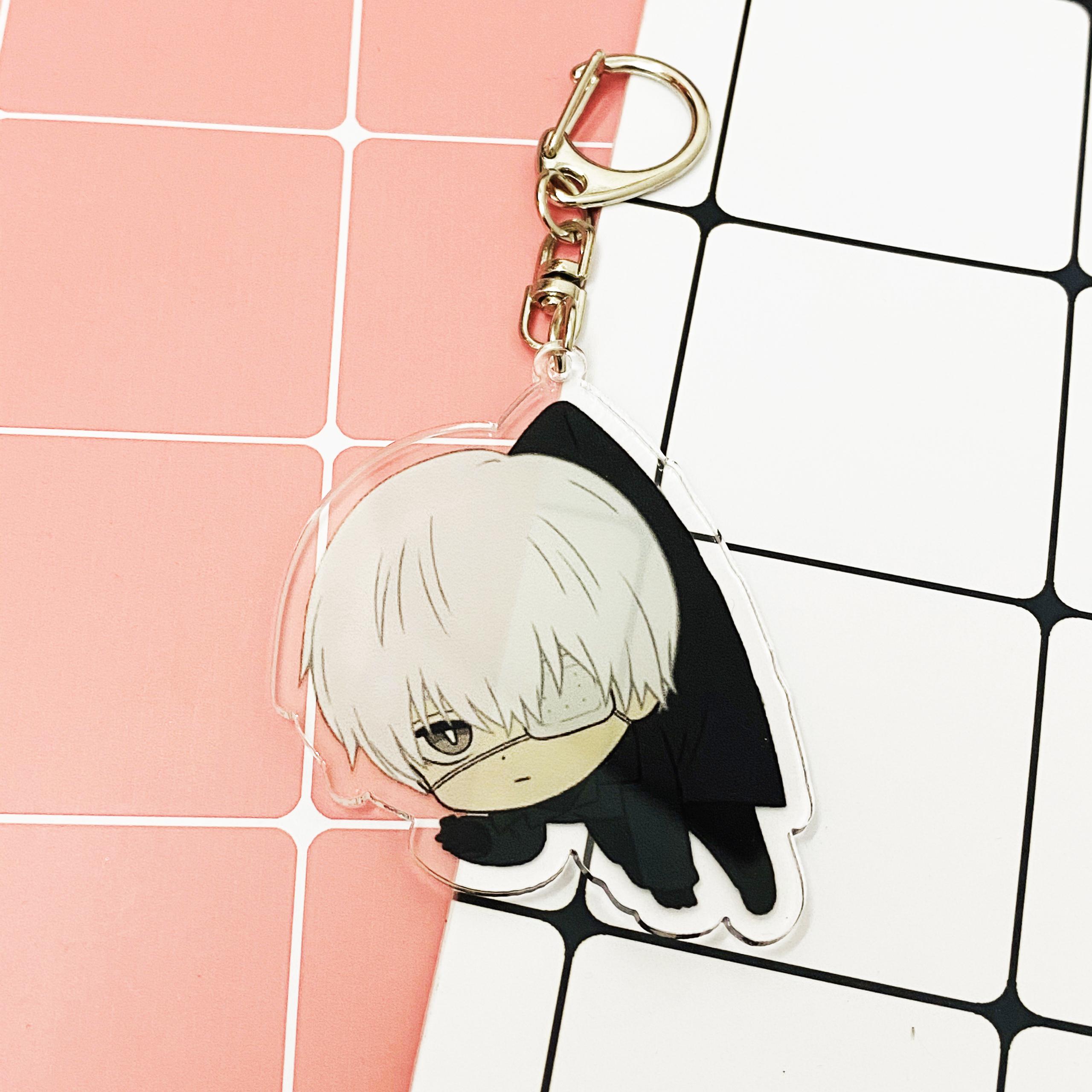 ( Mica trong acrylic ) Móc khóa Tokyo Ghoul Ngạ Quỷ Vùng Tokyo Kaneki Ken chibi anime