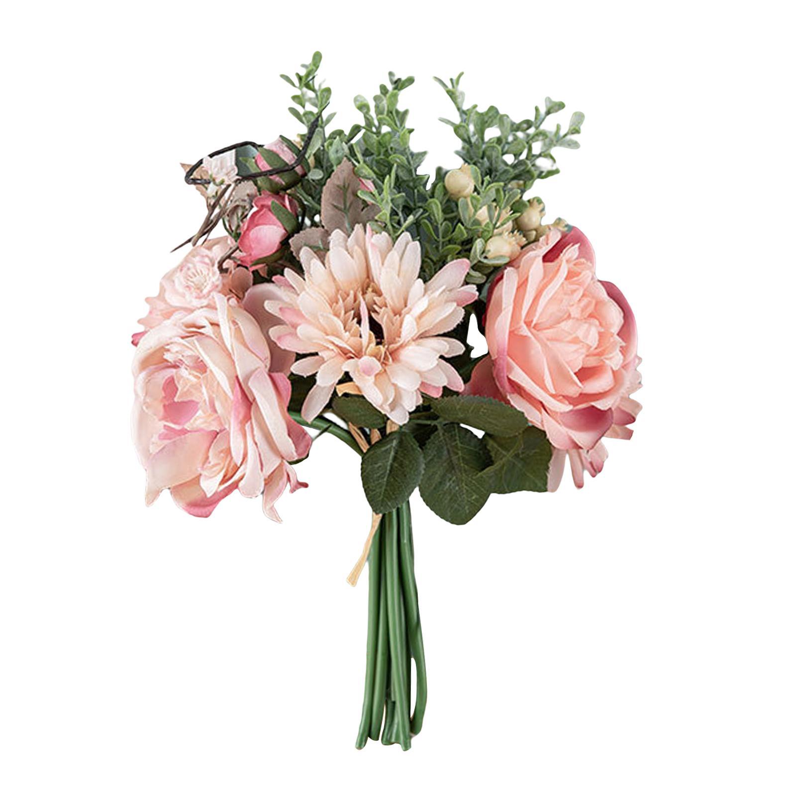 Artificial Flowers Bouquet Wedding Flowers for Centerpieces Desktop Garden