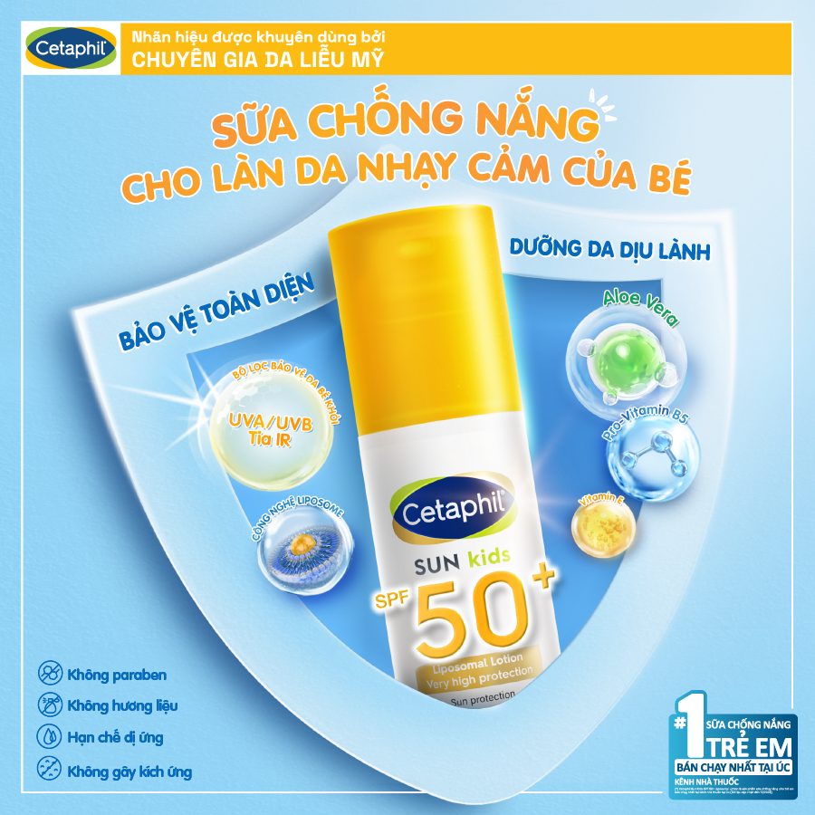 Sữa chống nắng dịu lành cho làn da nhạy cảm của bé CETAPHIL BABY SUN KIDS 150ML