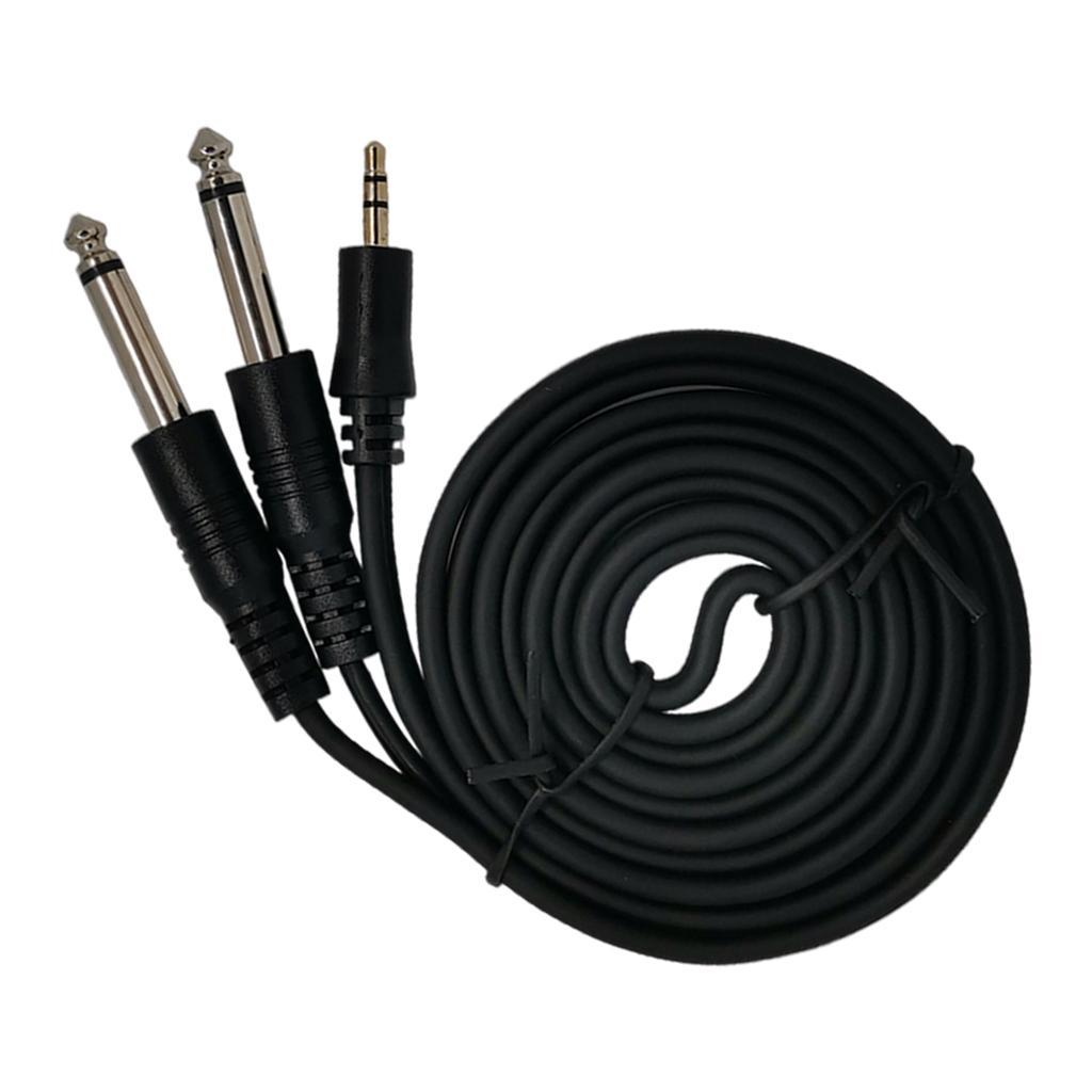 3.5mm 1/8"  Dual 6.35mm 1/4" TS  Y-Cable Splitter  1x 1m