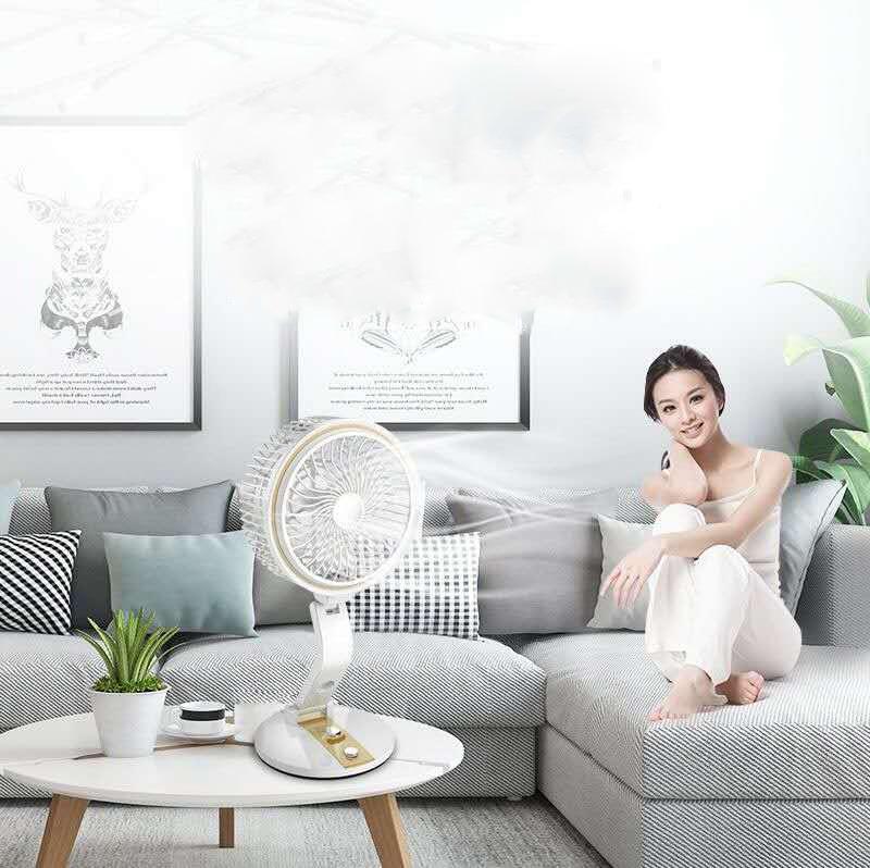 Quạt treo tường mini, quạt sạc tích diện, quạt không dây, Quạt gấp có đèn tích hợp 2 trong 1 siêu tiện ích - Vàng - Hàng Chất Lượng