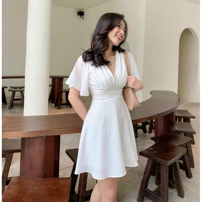 ĐẦM NỮ TAY CÁNH TIÊN NHÚN EO ĐI TIỆC