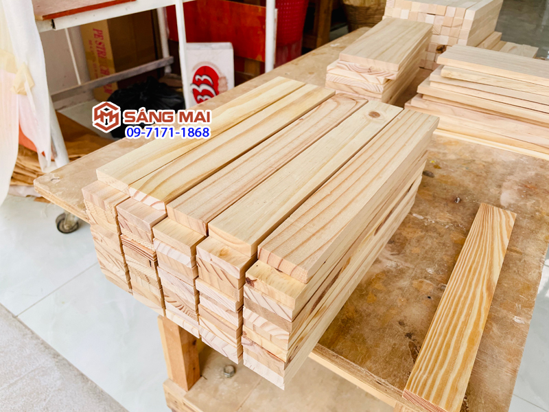 [MS164] Thanh gỗ thông 1cm x 4cm x dài 30cm + láng mịn 4 mặt