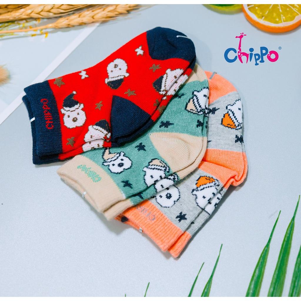 Set 3 Đôi Tất CHIPPO cho bé chất liệu cotton mềm thoáng kháng khuẩn cho bé từ 1-3 Tuổi