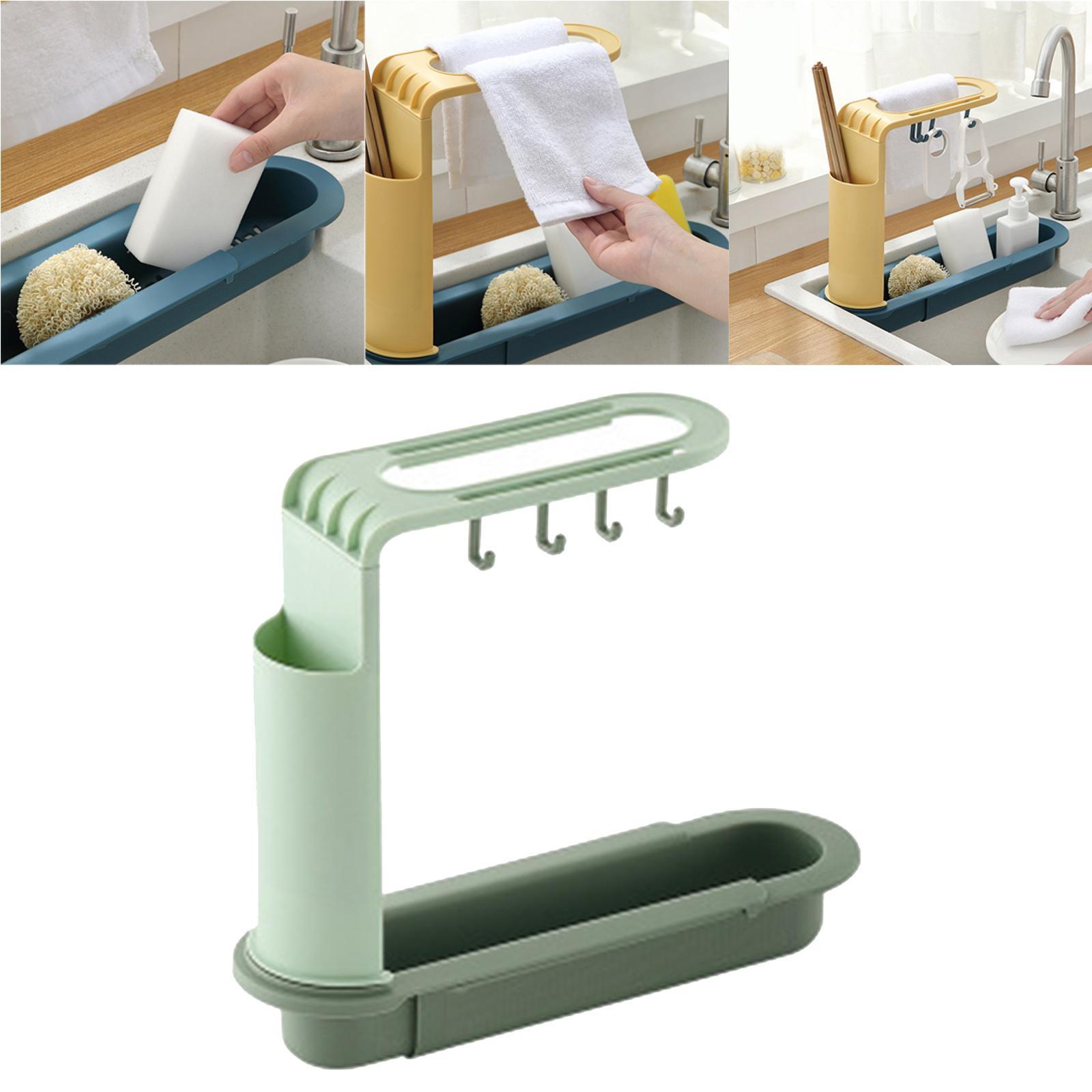 2 in 1 Sink Rack Sink Tray Drainer Rack Sink Organizer Storage Basket