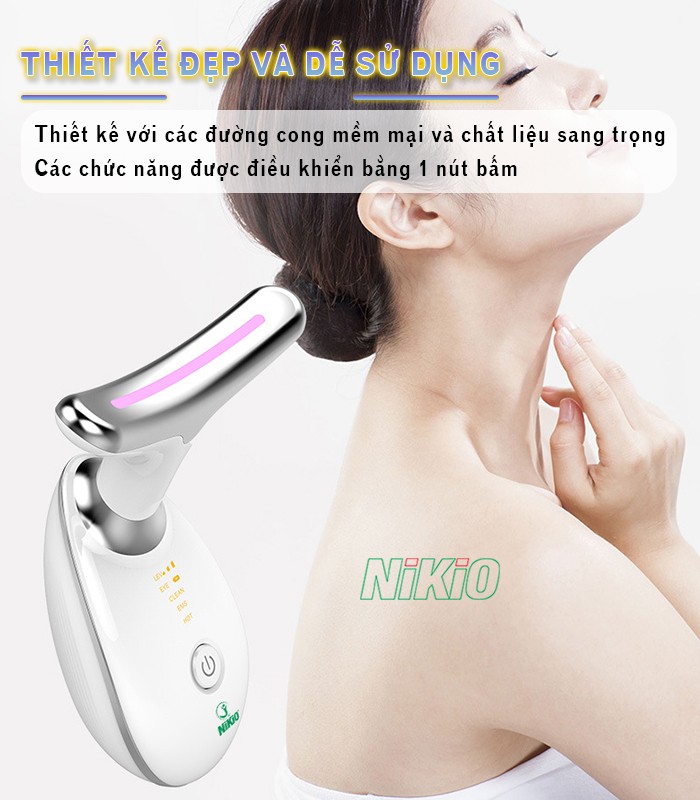 Máy massage nâng cơ trẻ hóa da mặt thiết kế đẹp dễ sử dụng Nikio NK-126