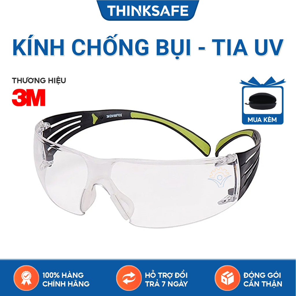 Kính bảo hộ 3M SF401AF chống bụi mắt kính chống tia UV kính chống đọng sương