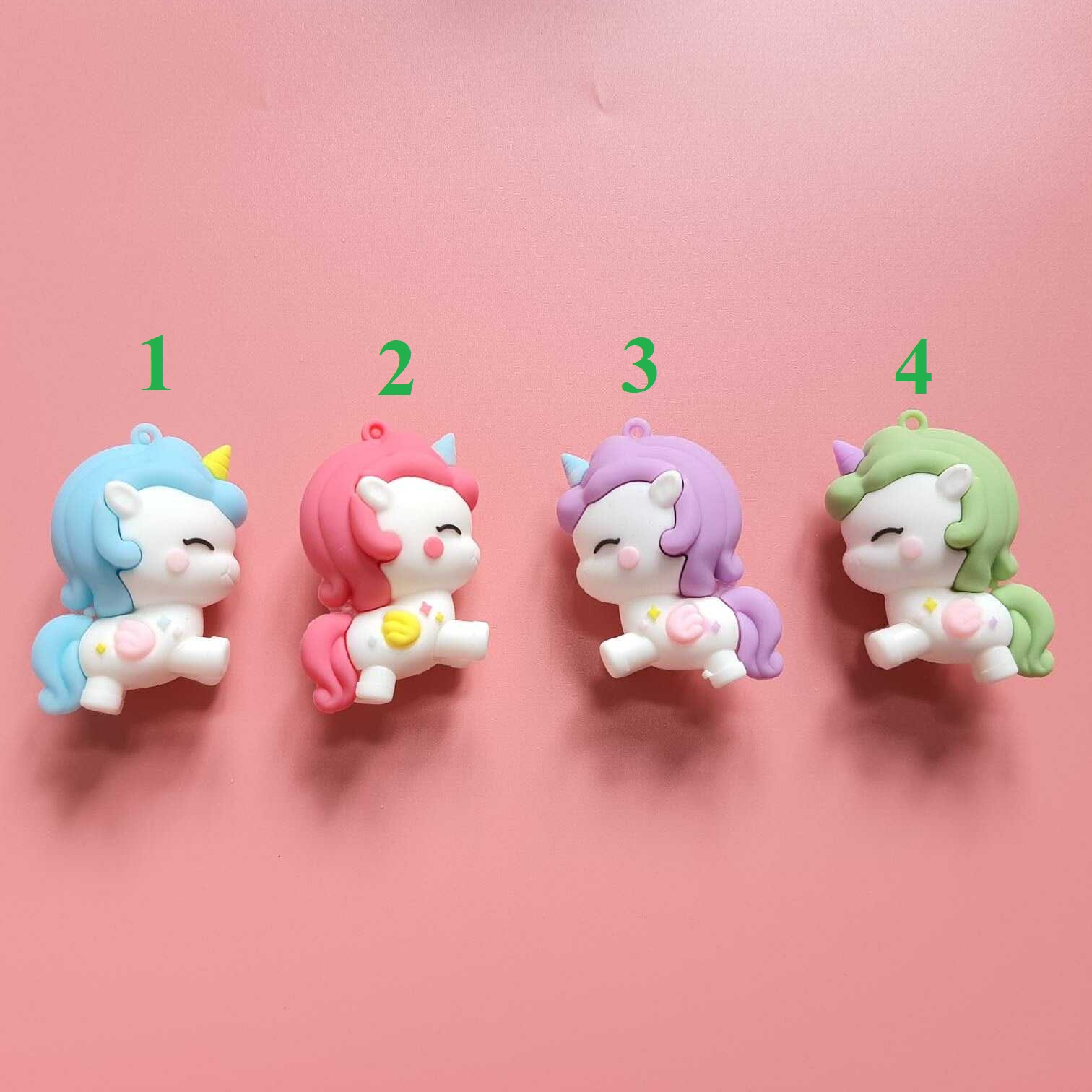 JIBBIT/CHARM/STICKER Kỳ lân - Unicorn - Pony 4D loại lớn trang trí dép sục - có sẵn nút gắn