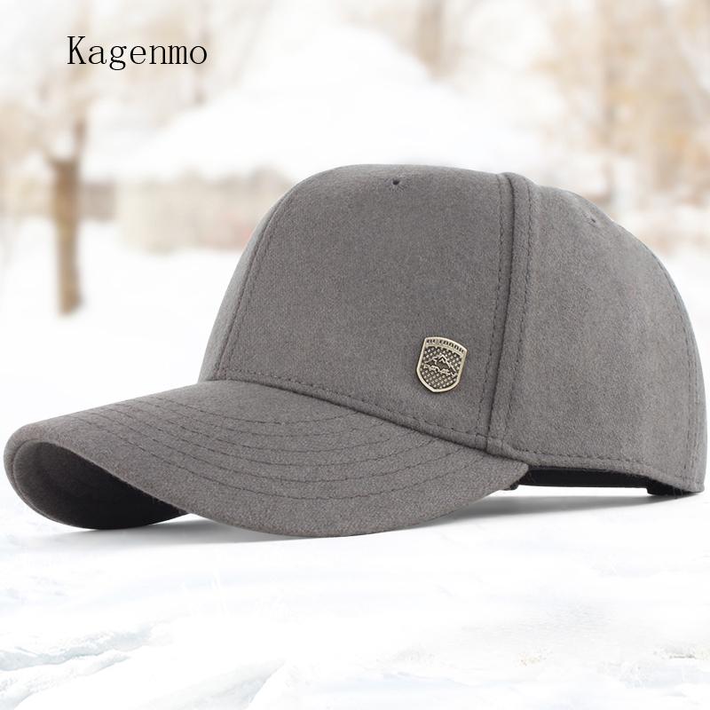 Kagenmo Nam Mùa Đông Ấm Mũ Nón Nam Len Mũ Bóng Chày Mùa Đông Bộ Đội Người Cao Tuổi Mùa Thu Đông Cotton Mũ Dành Cho người Đàn Ông