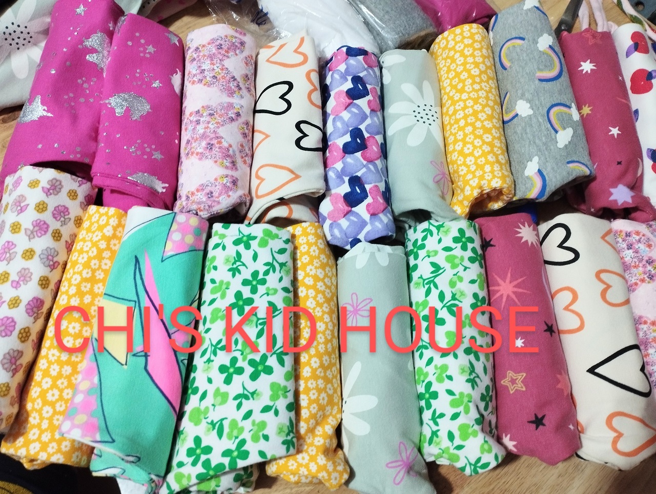 (VẢI XUẤT DƯ XỊN) SET 5 QUẦN LEGGING DÀI/ QUẦN DÀI HOẠ TIẾT THUN COTTON 4 CHIỀU CHO BÉ GÁI 9-41KG