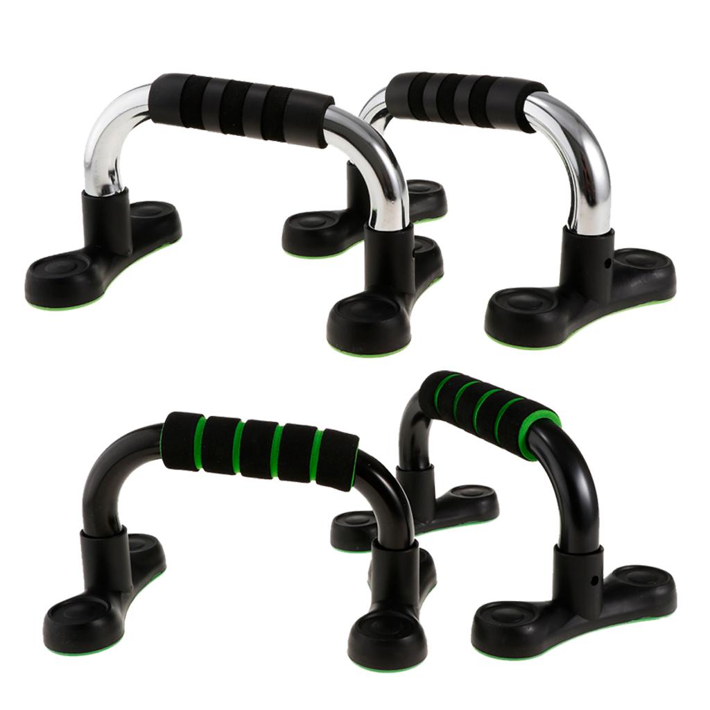 1 Pair Steel Push up Bars Chest Muscle Pushup Stands with Foam Grips Slivery
