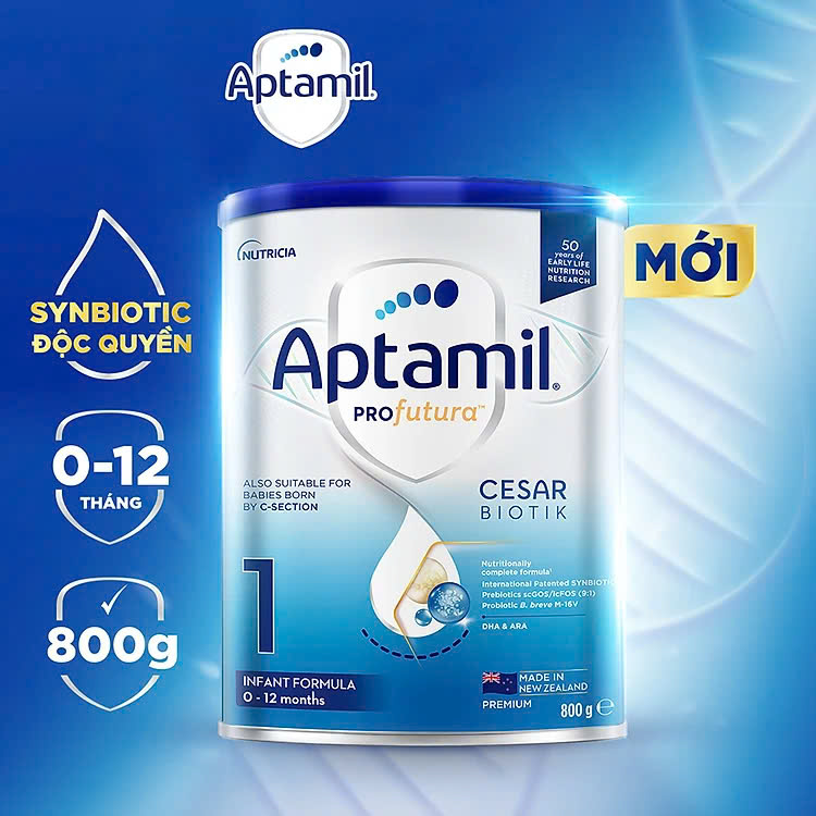 Combo 6 Sản phẩm dinh dưỡng công thức Aptamil Profutura Cesarbiotik 1 Infant Formula (Dành cho trẻ từ 0 - 12 tháng tuổi) - 800g
