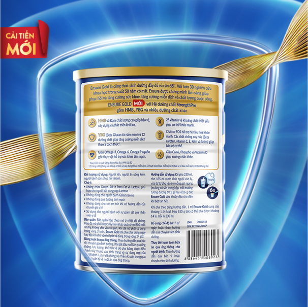 Thực phẩm dinh dưỡng y học: Ensure Gold hương cà phê 850g