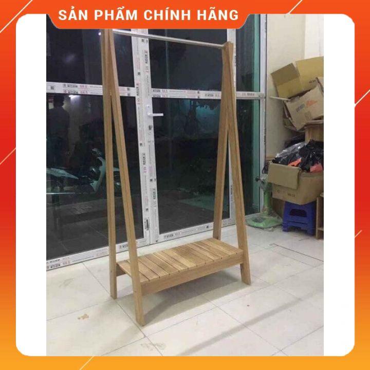 Giàn treo quần áo bằng gỗ, kệ phơi đồ đa năng chữ A