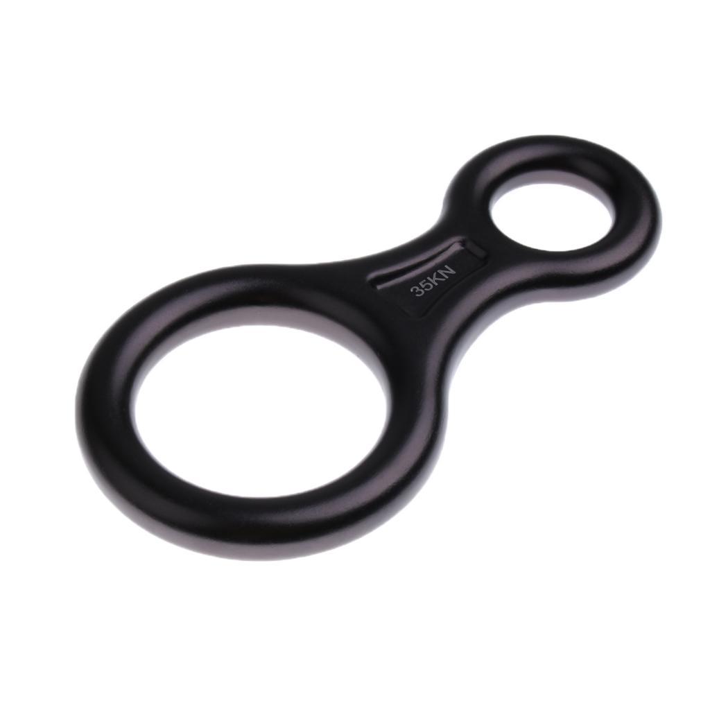 3pcs Heavy Duty Aluminum Alloy 35KN Figure 8 Shape Rock Climbing Ring Descender Abseiling Rappelling Belay Device
