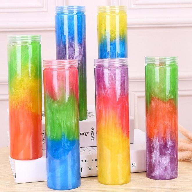 SLIME CHAI LỚN 20CM mix 3 màu galaxy cầu vồng cực đẹp Slam thiết kế độc đáo ấn tượng squishy