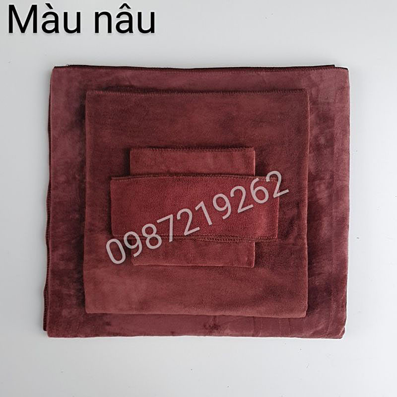 (TẶNG KÈM BĂNG ĐÔ) Bộ khăn Spa cao cấp mềm mại thấm hút cực tốt_Khăn bông Hanoitex