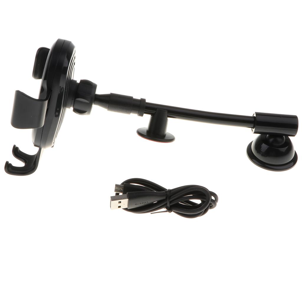 Wireless Charger Gravity Car Mount Holder for 4.0 - 6.5'' Smartphone Black