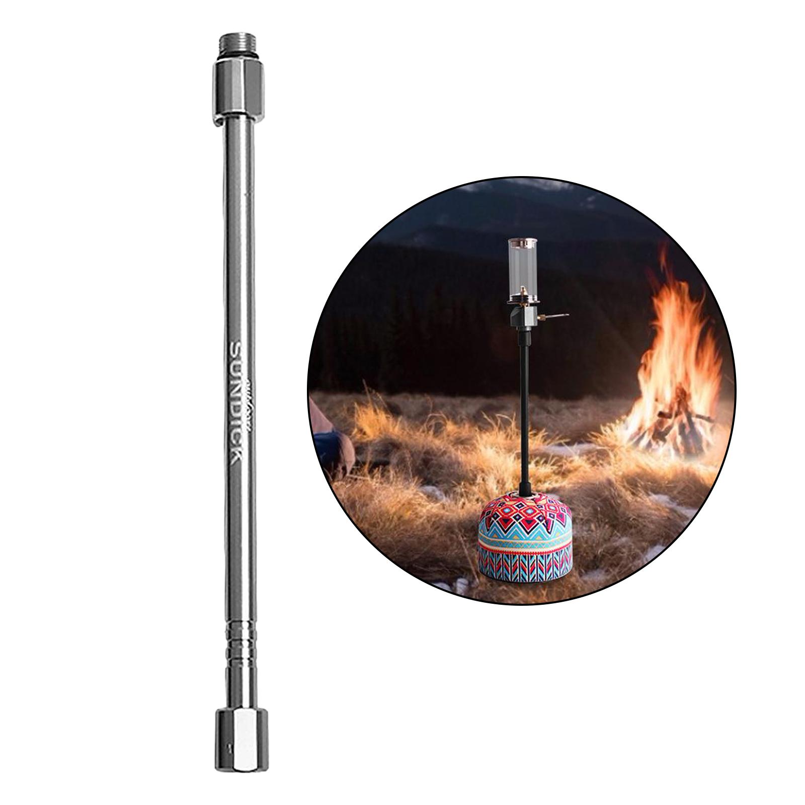 Camping Lantern Holder Gas Lantern Extension Pole Converter 20cm Silver