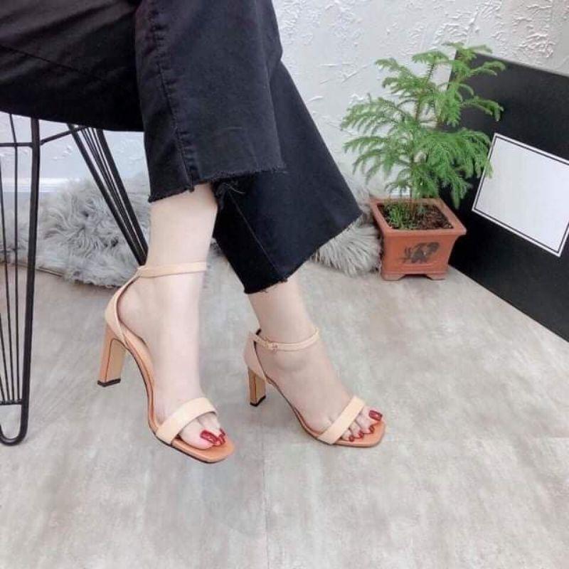 giày sandal cao gót xăng đan thắt nơ