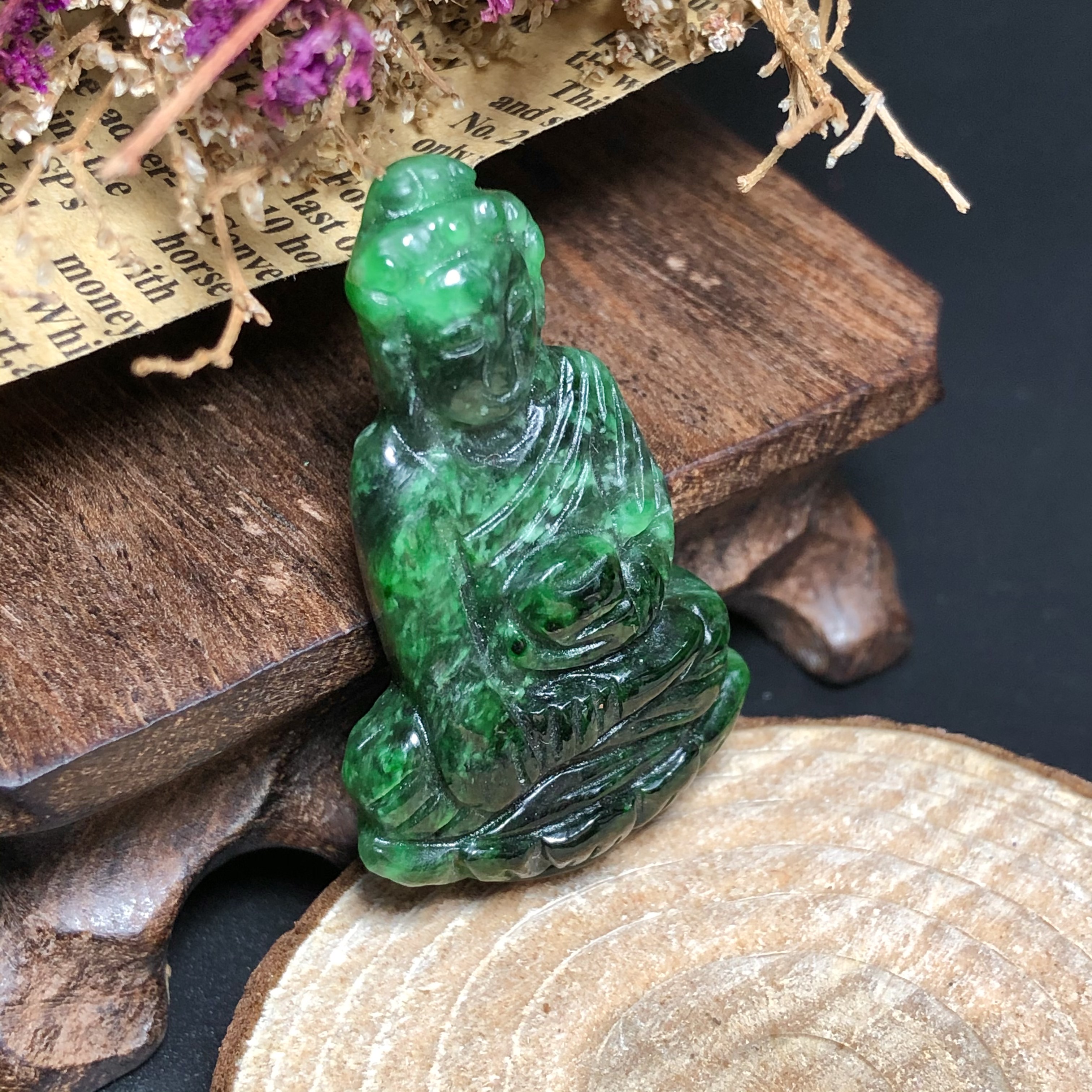 Mặt Phật Tổ Cẩm Thạch xanh sơn thủy