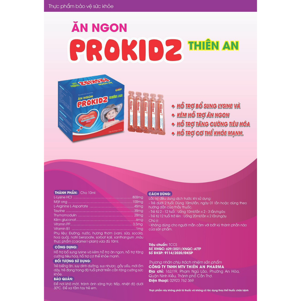 Ăn Ngon Prokidz Thiên An - Giúp Bé Ăn Ngon, Hấp Thụ Tốt - Thiên An Pharma