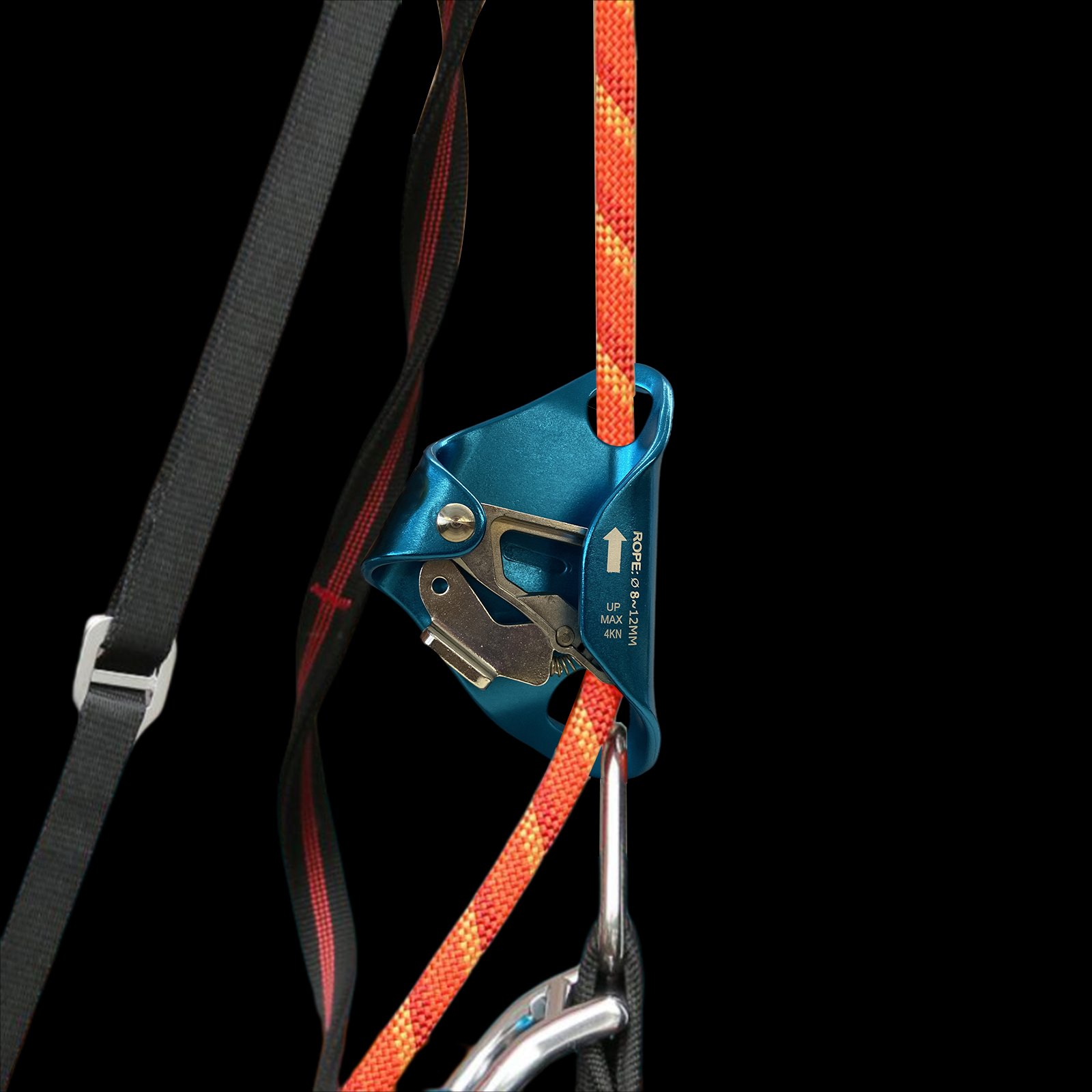Rock Climbing Chest Ascender Hand Ascender Ascending Rigging Clamp Vertical Climbing Rope Protection for 8-12MM Rope, Outdoor Exploration