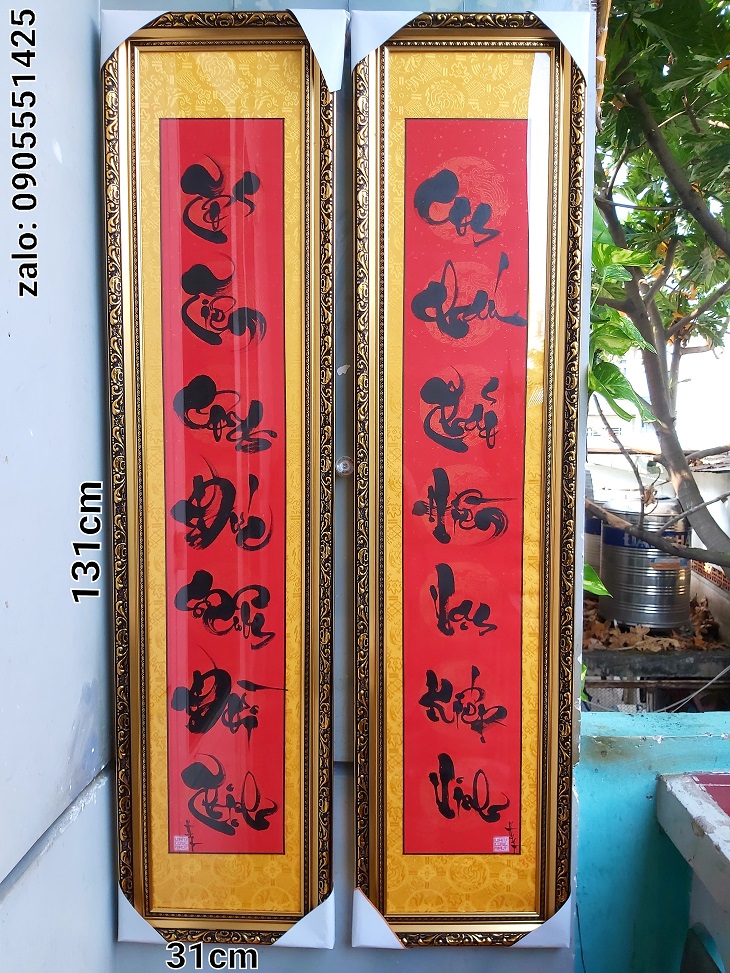 Hoành phi câu đối tổ tiên, khung kính đầy đủ. Quà tặng nhà thờ, ông bà, cha mẹ, quà tết