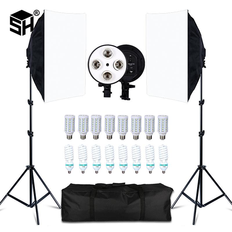 Chụp Ảnh 50X70CM 4 Đèn Softbox Bộ Hệ Thống Chiếu Sáng Liên Tục Hộp Mềm Phụ Kiện Studio Ảnh Thiết Bị