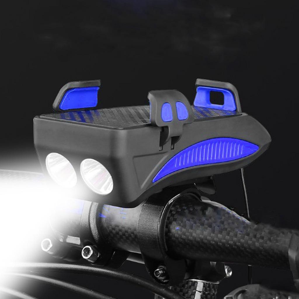 4-in-1 Bike Headlight Horn Hooter Bell Cycles Phone Holder Bracket