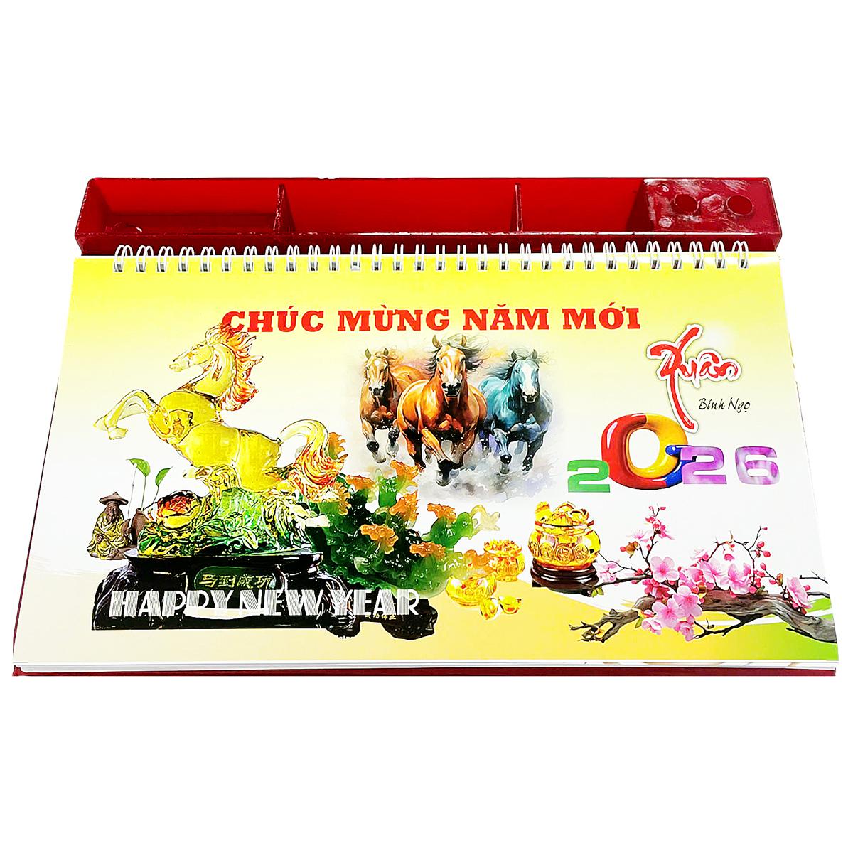 Lịch Bàn Tuần Đế Nhựa Bính Ngọ 2026 - Văn Khoa (Mẫu Màu Giao Ngẫu Nhiên)