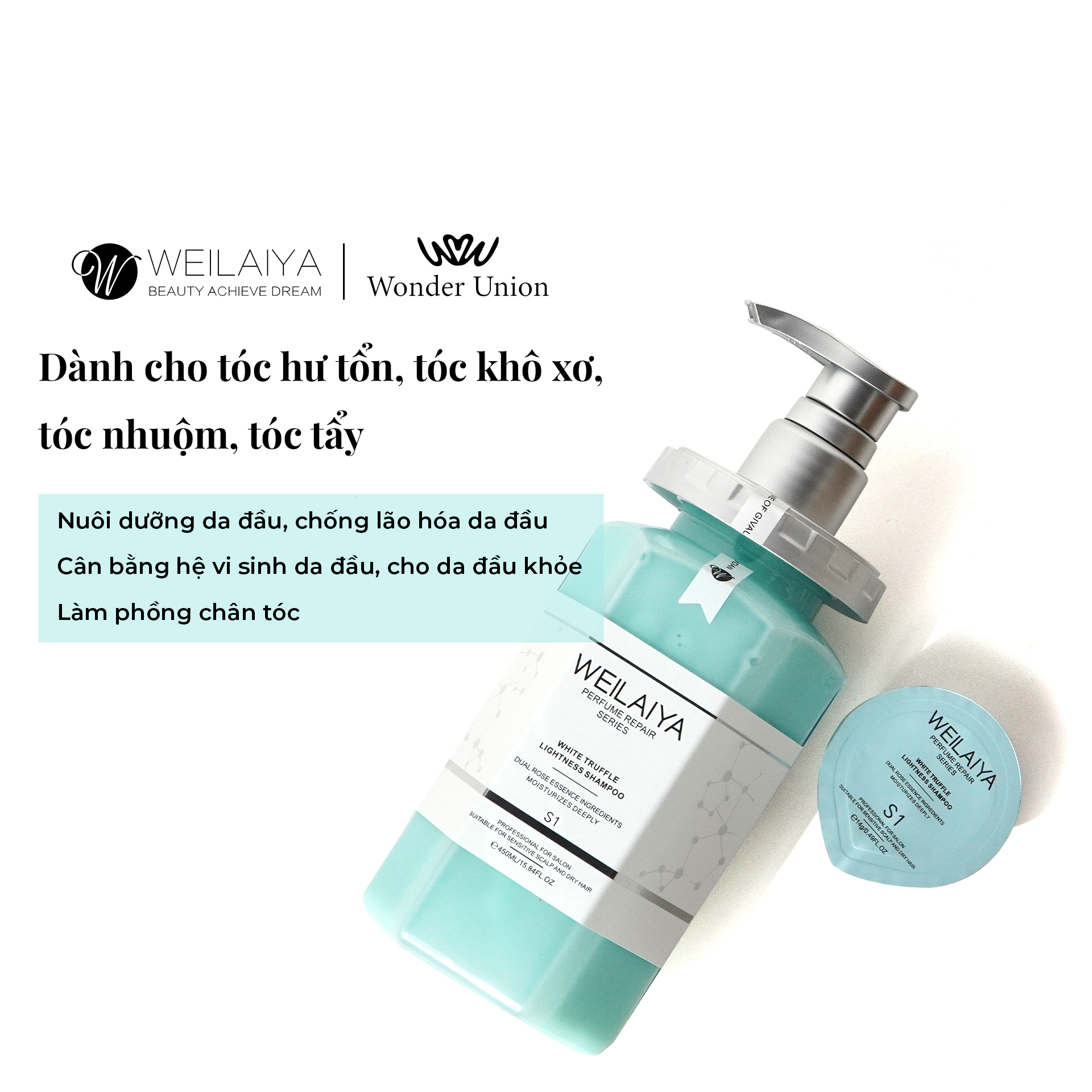 Dầu xả phục hồi đa tầng nấm truffle Weilaiya White Truffle Hair Nourishing Conditioner 450ml