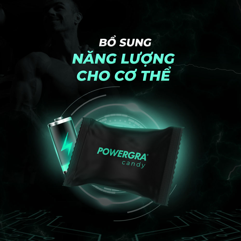 Kẹo bạc hà hỗ trợ nam giới Powergra Mint Energy - Hộp 10 viên