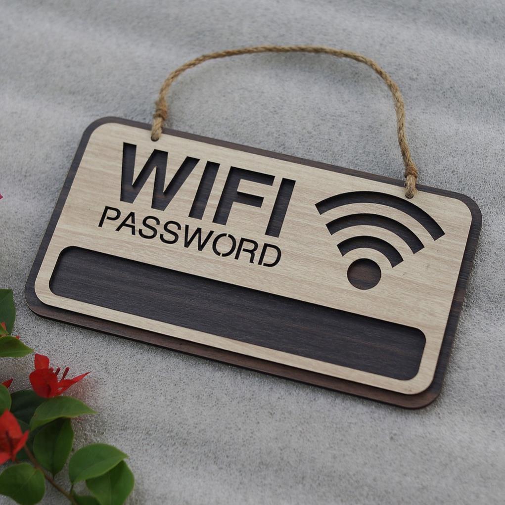 Bảng Gỗ Decor Quán Free Wifi trang trí cao cấp hiện đại