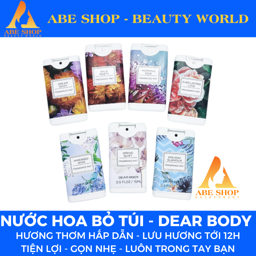 Nước Hoa Bỏ Túi DEAR BODY 15ML - Siêu Tiện Lợi - Gọn Nhẹ Dễ Sử Dụng - Phù Hợp Học Sinh - Sinh Viên Việt Nam