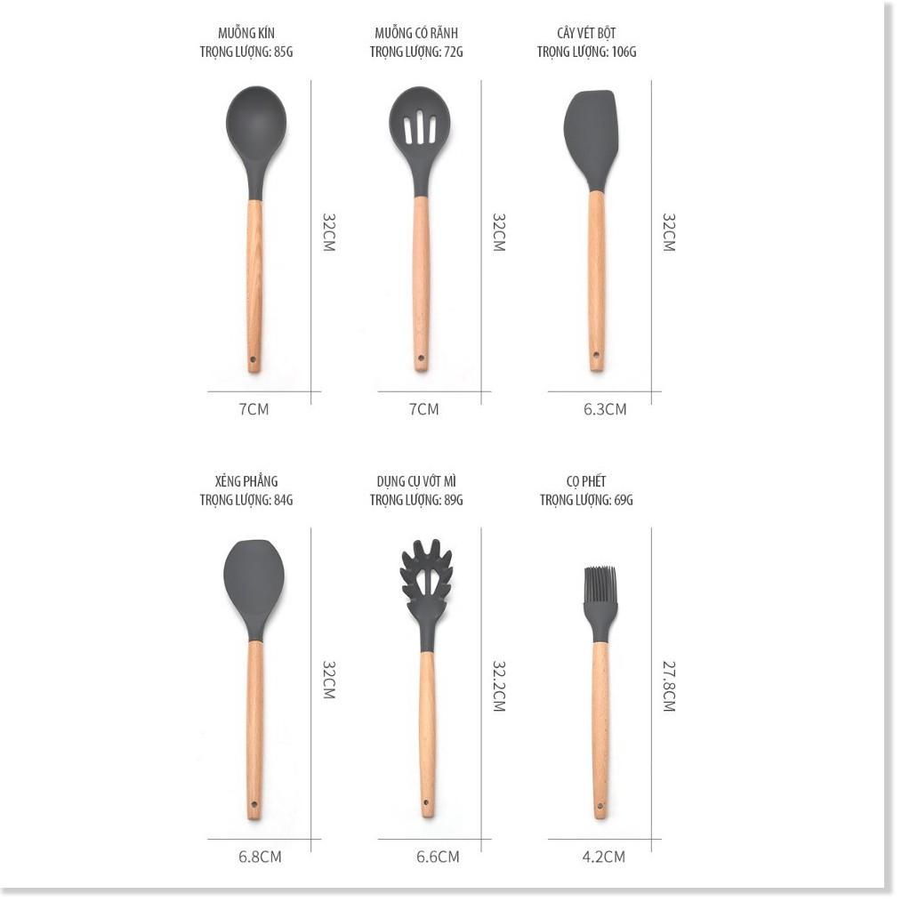 Bộ Dụng Cụ Nhà Bếp Silicon 13 Món