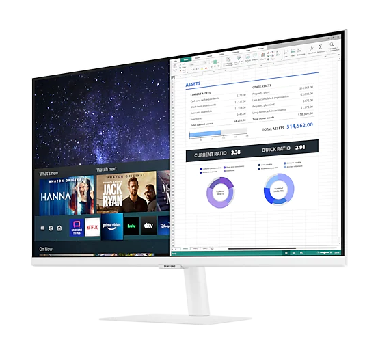 Màn Hình Thông Minh Smart Monitor Samsung LS27AM501NEXXV 27inch/Full HD (1920x1080) 8ms/60Hz/VA/Tích Hợp Loa/Hệ Điều Hành Tizen - Hàng Chính Hãng